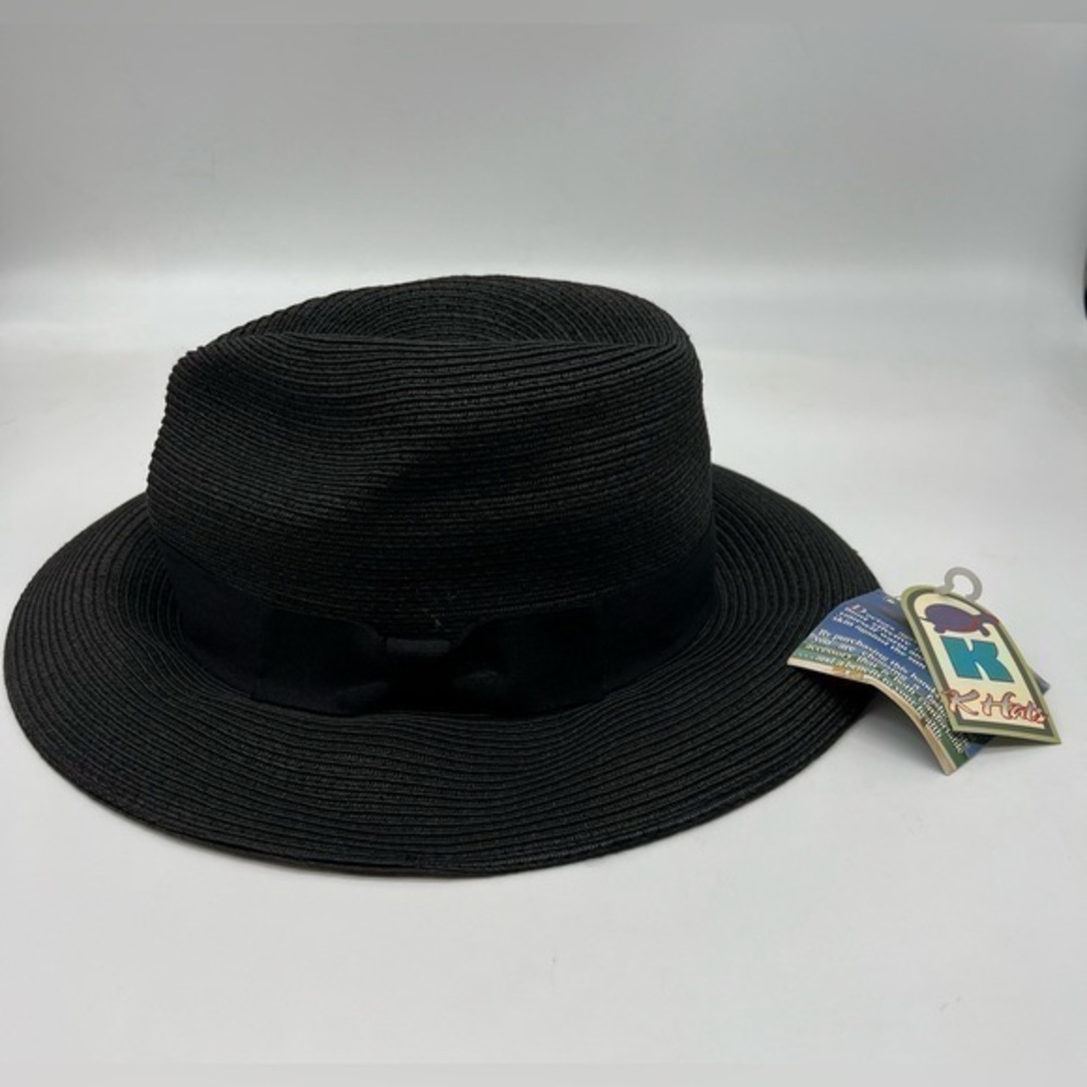 K Hats black sunhat NWT